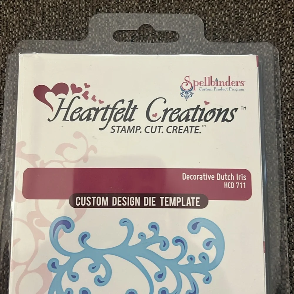 Heartfelt Creations Decorative Dutch Iris Dies & Matching Stamp Set NWT Retired